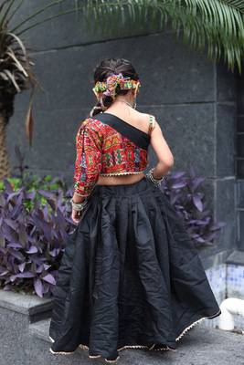    roman silk blend navratri lehenga choli for kids | color splash edition 2025    4
