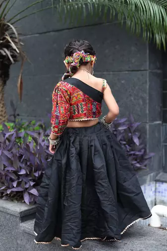    roman silk blend navratri lehenga choli for kids | color splash edition 2025   