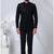 Black rayon hand woven bandhgala for mens