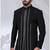 Black rayon hand woven bandhgala for mens