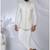 White rayon embroidered bandhgala for mens