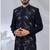 Blue rayon hand woven sherwani for mens