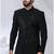 Black rayon hand woven bandhgala for mens