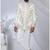 White rayon embroidered bandhgala for mens
