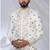 White rayon embroidered bandhgala for mens