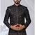 Black rayon embroidered bandhgala for mens