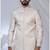Off white rayon embroidered bandhgala for mens