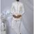 White rayon embroidered bandhgala for mens