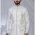 White rayon embroidered bandhgala for mens