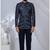 Blue rayon embroidered bandhgala for mens