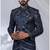 Blue rayon embroidered bandhgala for mens
