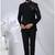Black rayon hand woven bandhgala for mens