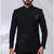 Black rayon hand woven bandhgala for mens