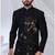 Black rayon hand woven bandhgala for mens