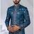 Blue rayon embroidered bandhgala for mens
