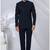 Blue rayon hand woven bandhgala for mens