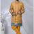 Yellow silk embroidered indo western for mens