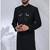 Black rayon hand woven sherwani for mens