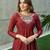 MAROON SILK EMBROIDERY  PARTY WEAR SUIT SET 