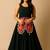 Navratri Black Rayon lehenga set for womens-Free Size