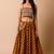 Navratri Mustard Cotton lehenga set for womens-Free Size