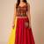 Navratri Red Rayon lehenga set for womens - Free Size