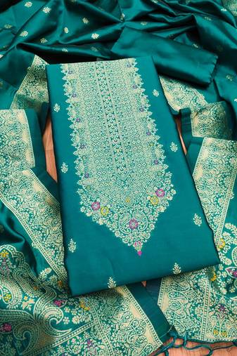 Rama designer partywear paithani banarasi dress material
