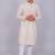 Bluesaanchi men's chikankari threadwork & sequin kurta set – white