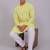 Bluesaanchi men's chikankari threadwork & sequin kurta set – white & orange