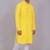Bluesaanchi men's chikankari threadwork & sequin kurta set –yellow