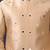 Peach mirror embroidered silk nehru jacket set