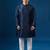 Purple embroidered silk nehru jacket set