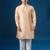Peach mirror embroidered silk nehru jacket set