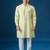 Green embroidered cotton silk nehru jacket set