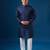Purple embroidered silk nehru jacket set