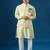 Green embroidered cotton silk nehru jacket set