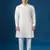 White embroidered cotton silk nehru jacket set