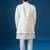 White embroidered silk jacket set