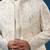 White embroidered silk jacket set
