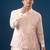 Pink embroidered cotton silk nehru jacket set