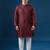 Maroon embroidered silk nehru jacket set