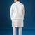 White embroidered cotton silk nehru jacket set