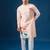 Pink embroidered cotton silk kurta set