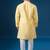 Yellow printed cotton silk kurta set