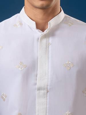 White embroidered georgette kurta set 2