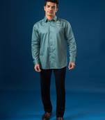Green plain crepe shirt