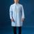 Blue embroidered cotton silk kurta set