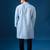 Blue embroidered cotton silk kurta set