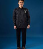 Black plain crepe shirt