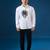 White embroidered crepe shirt
